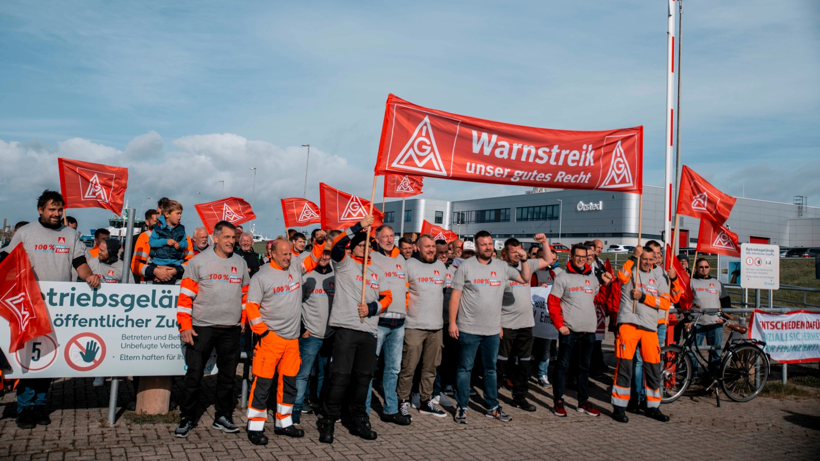IG Metall Mitglieder streiken bei Orsted
