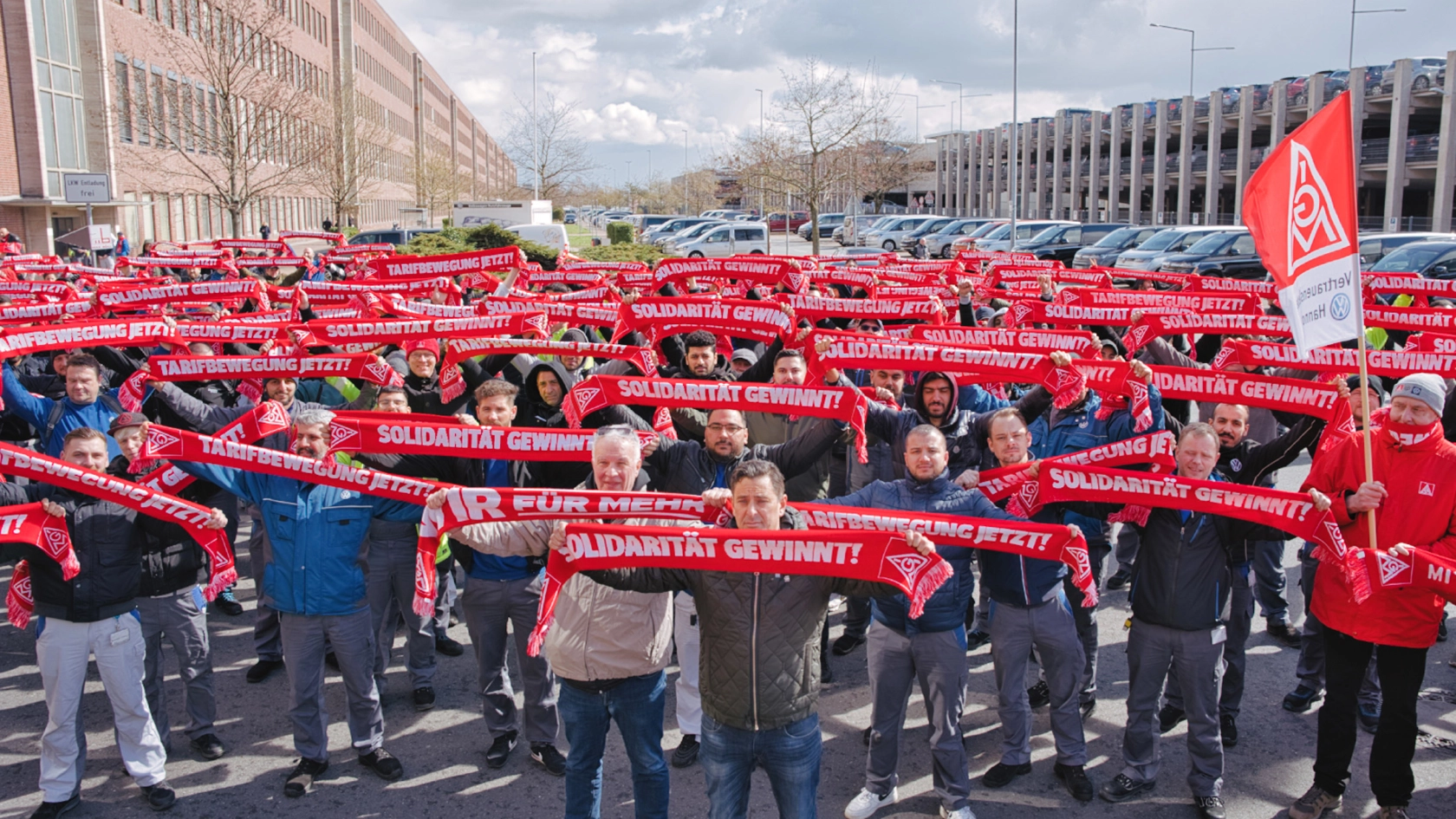 Warnstreik beim VW-Personaldienstleister Autovision in Hannover
