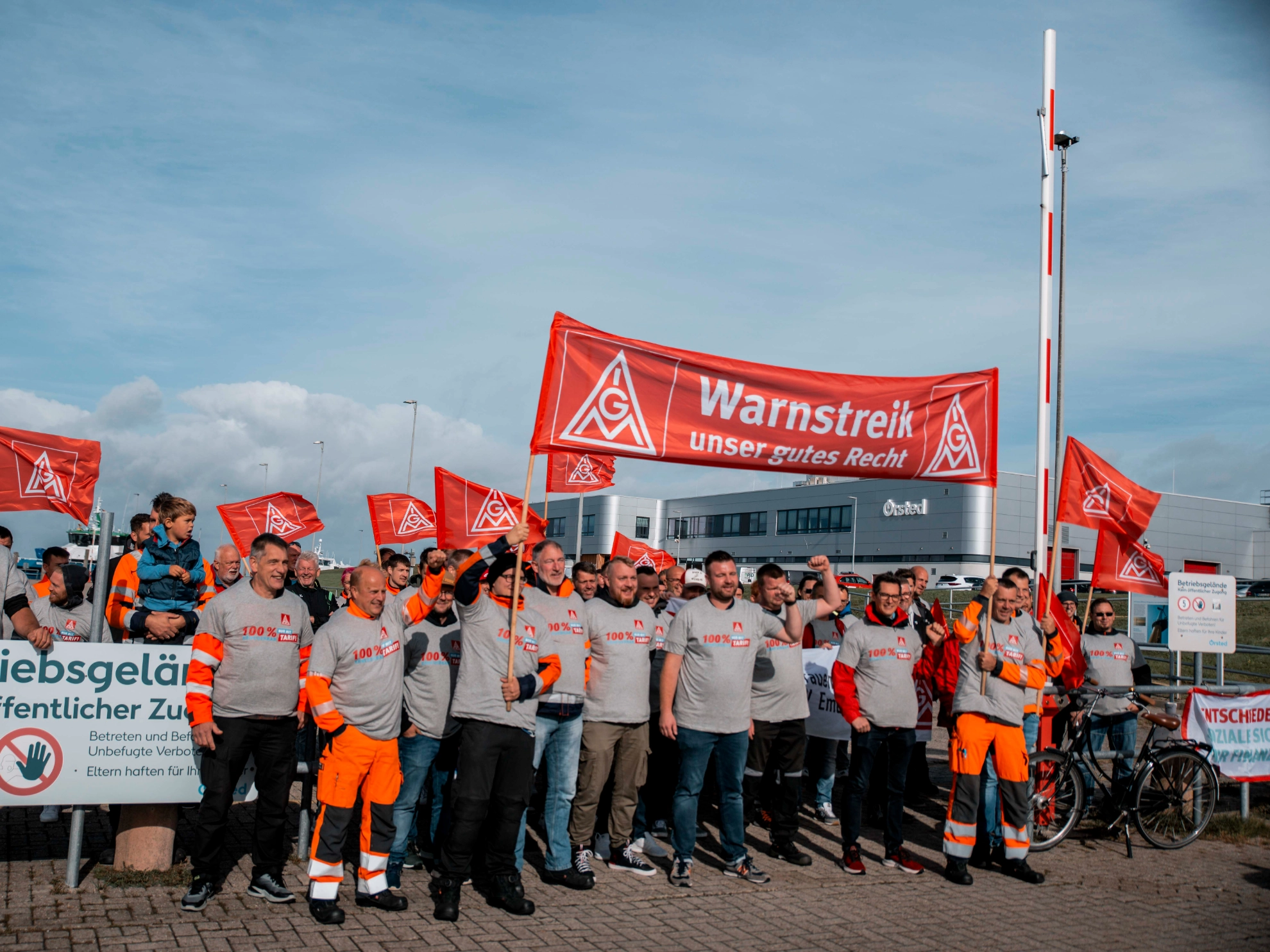 IG Metall Mitglieder streiken bei Orsted